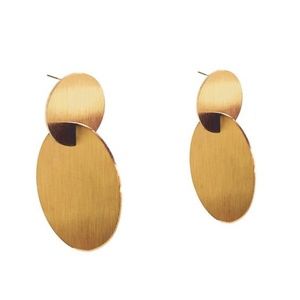 Double Disk Drop Earrings - 18k Gold Plated NWOT